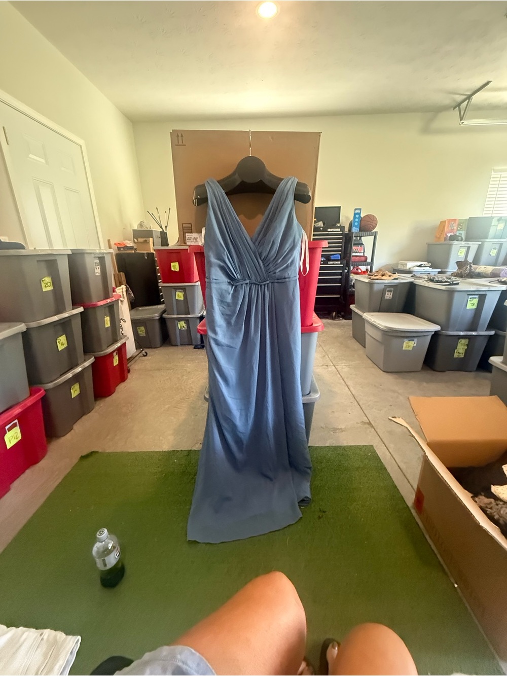 Elegant V-Neck Sleeveless Blue Evening Dress p41